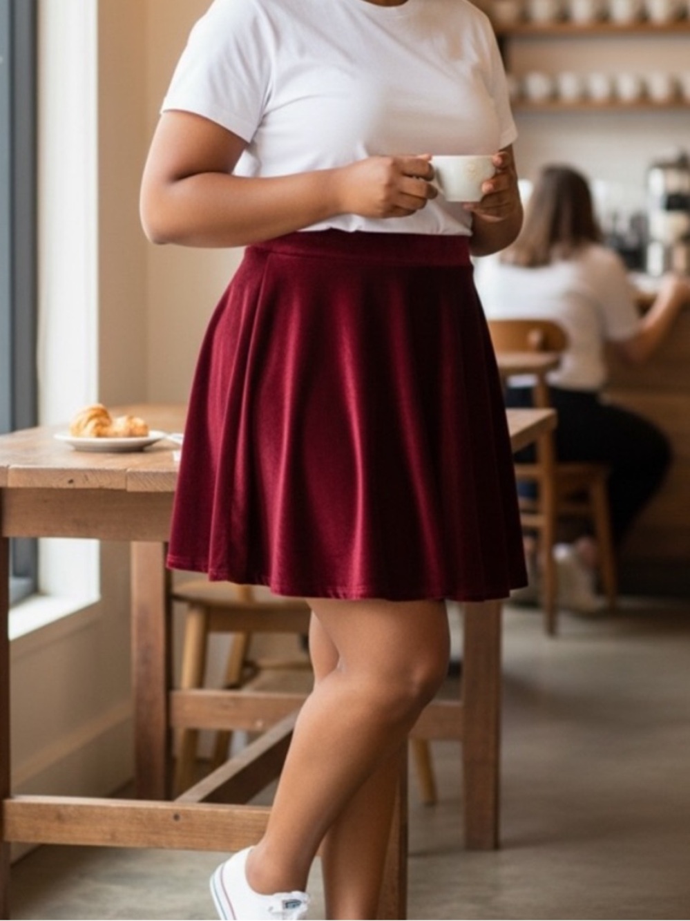 ModCloth Crushed Velvet Skater Skirt